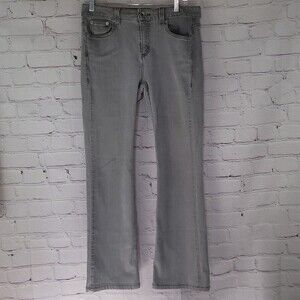 DKNY Light Gray Flare Bottom Jeans. Size 8.